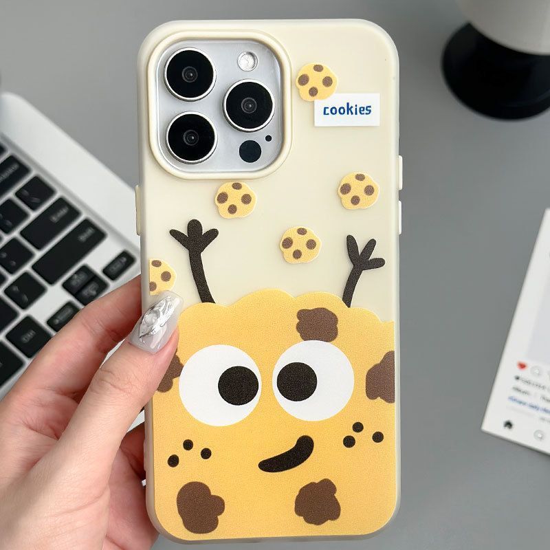Big Eye Cookies Are Suitable for Apple 16/17promax Mobile Phone Case iPhone15 Skin Matte 13/14 2-in-1