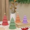 1Pc DIY Crystal Epoxy Resin Diagonal Striped Christmas Tree Ornament Mold Origami Striped Christmas Tree Candle Mold