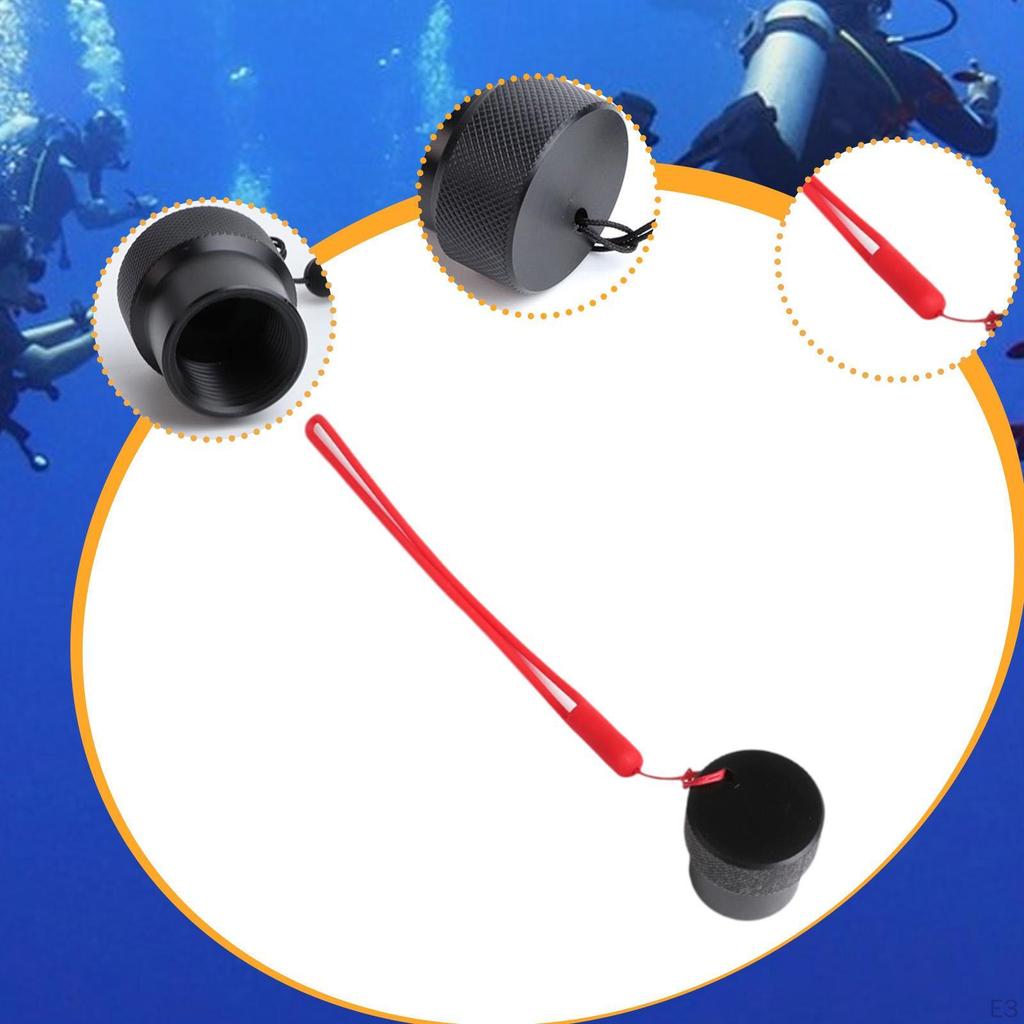 Din 1ST Stage Regulator Diving Dust Cap Gear Diver Outdoor with Silicone Lanyard Scuba Tank