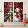 2pcs- Christmas Snowman theme Christmas printed curtains   pole bag curtains   home decoration   room decoration   window decoration