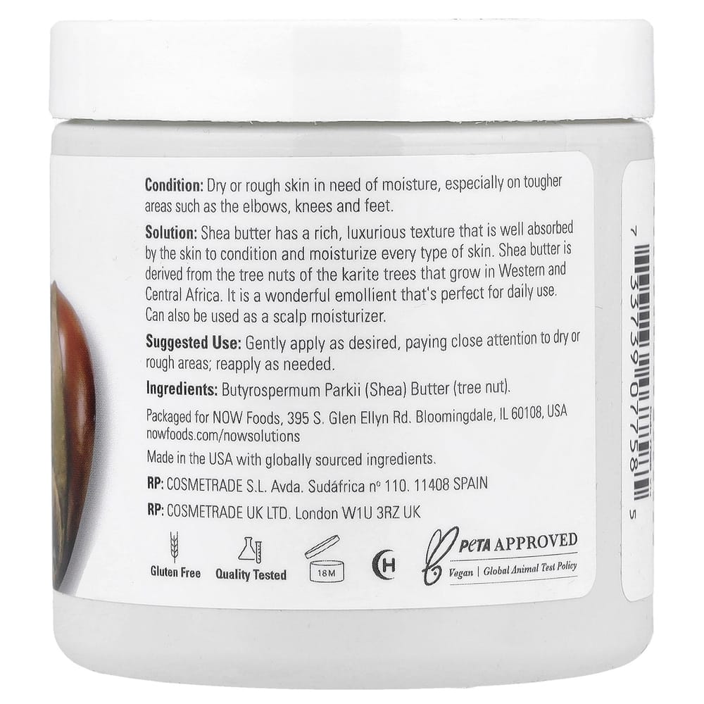 Now Foods Solutions Shea Butter, 7 Oz (198g)
