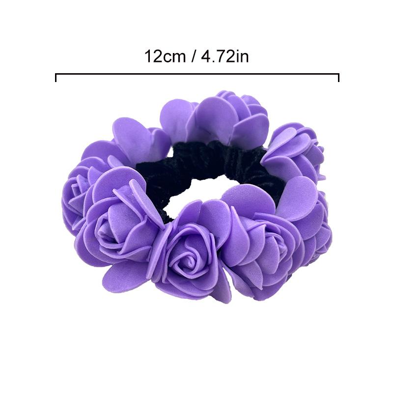 1Pc Hair Accessory Girls Hair Tie Hairgrip High Elasticity Women Foam Flower Hair Ring Rose