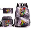 Sprunki Student Starry Sky School Bag Three-piece Rhythm Box Teen Backpack Men's and Women's Casual L