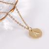 18K Gold Stainless Steel Minimalist Letter Necklace with 26 Round Pendant Options