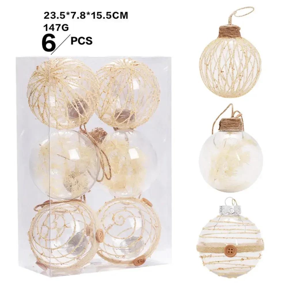 Transparent Twine Ball Christmas Decoration Shimmering Pet Christmas Tree Pandent Home Party Ornament Decor New Year 2025