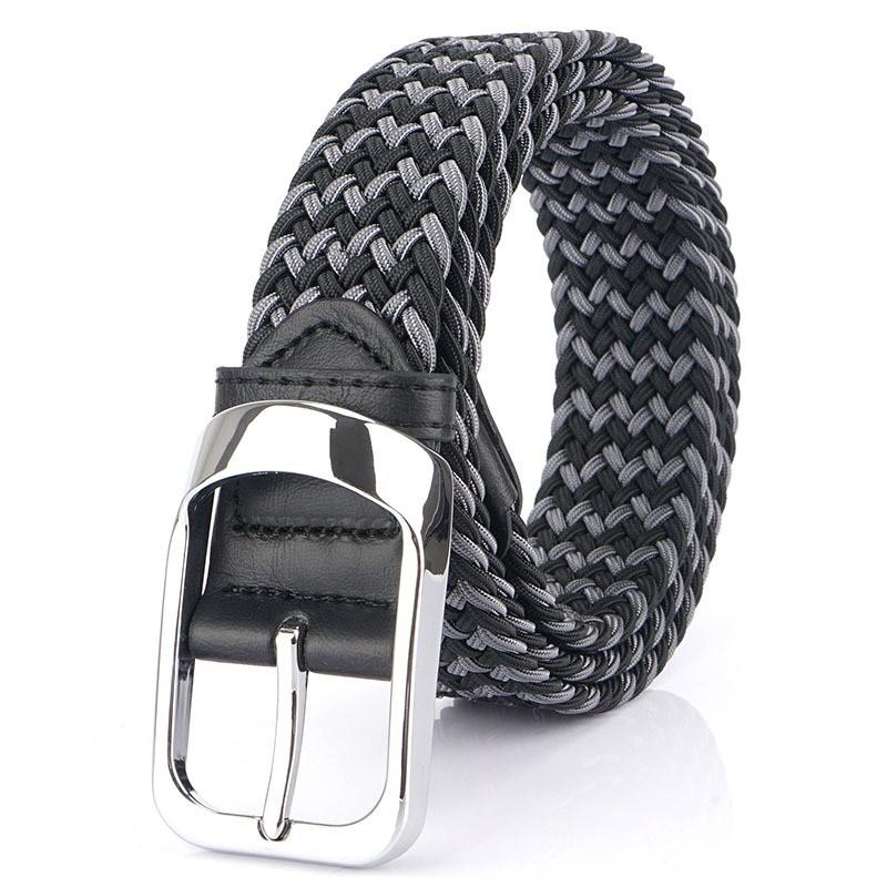 Knitted Belt Men's Trendy Cloth Casual Elastic Waist Canvas Golf Jeans Pants Women's