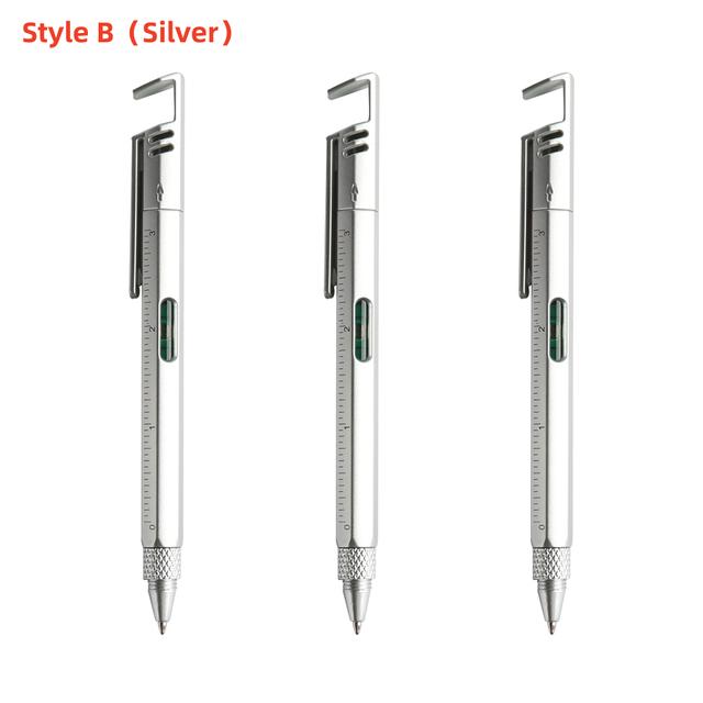 Pix multifuncțional 3 buc cu instrument modern de mână Riglă tehnică de măsurare Șurubelniță Ecran tactil Stylus Nivelă cu burla