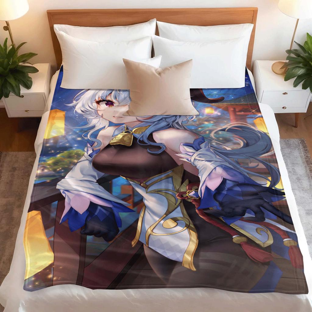Cartoon Kirara Hutao Layla Flanelldecke Wärme Weich Anime Huohuo Elysia Glühwürmchen Nickerchen Decke Multifunktionale Dekor Decken
