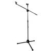 Microphone Stand Adjustable Mic Floor Tripod with Clip for Singing Stage Performance Dual