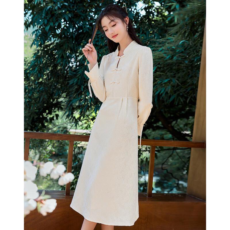New Chinese Style Cheongsam Midi Dress