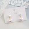 Women Earrings Pearl Love Heart Earrings Creative Retro Inlaid Pearls Ear Stud For Girls Holiday Gifts