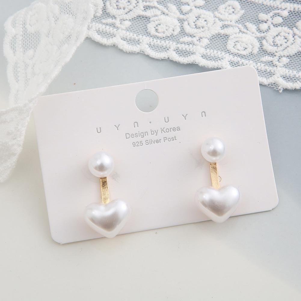 Women Earrings Pearl Love Heart Earrings Creative Retro Inlaid Pearls Ear Stud For Girls Holiday Gifts