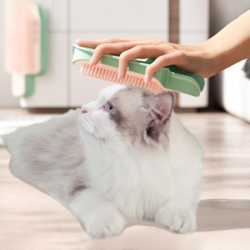 Multifunctional Cat Hair Rubbing Device, Soft Bristles with Catnip Balls & Spring Toys, Wall-Mountable