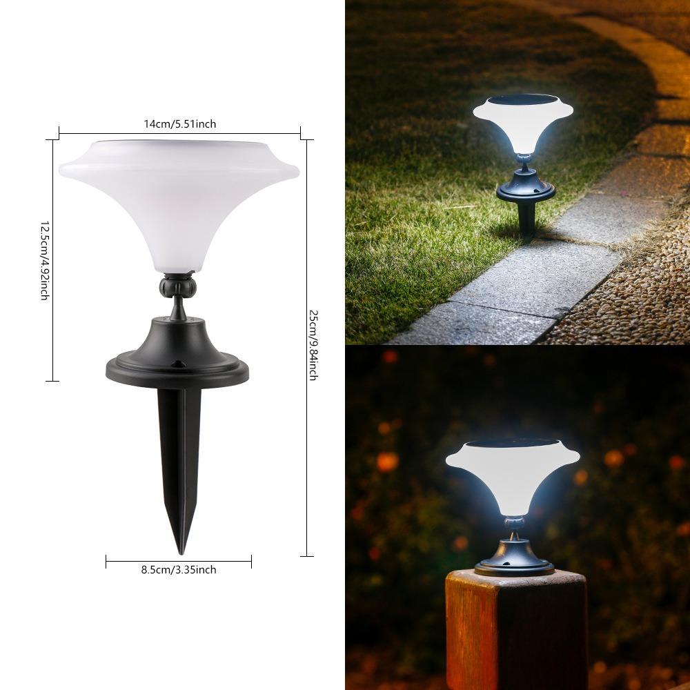 

Solar Courtyard Lawn Lamp Column Lamp 2-in-1 Solar Light Lamp Head Angle Control Garden Decorative Waterproof Atmosphere Lamp 1PC белый