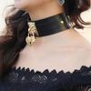 Heart Choker Necklace For Women lock Collar Leather Chockers Goth Punk Jewelry