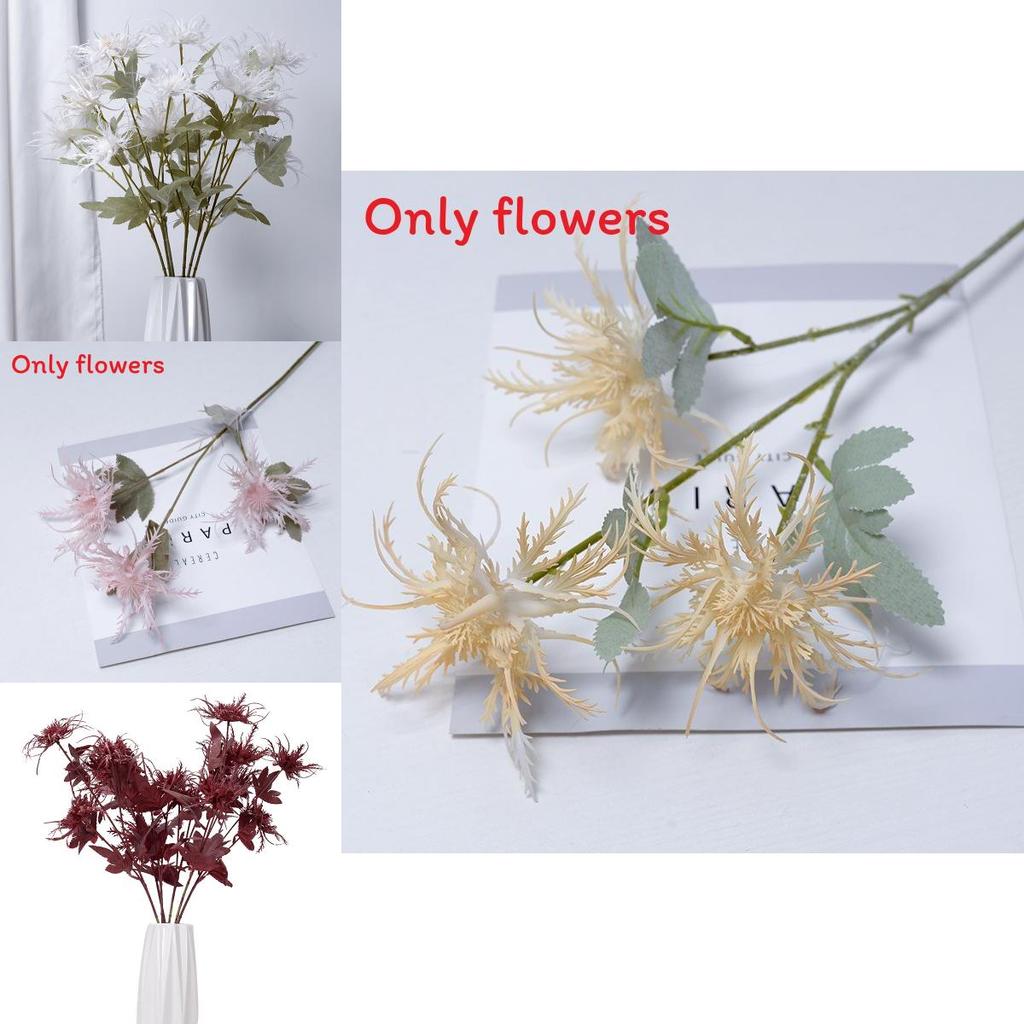 Plastic Eryngium Foetidum Flower For Event Decoration And Artistic Floral Craft