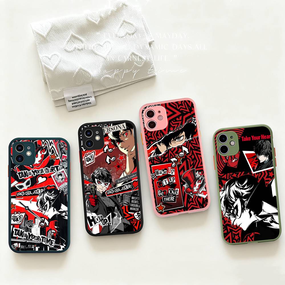 Persona 5 Matte Protective Case for iPhone 16 15 14 13 12 11 Pro Max X XS MAX Protection Case