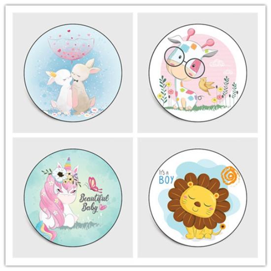 

Гостиная Спальня Розовая Детская комната Ковер Гостиная Круглый пол Коврик Симпатичный Мультяшный ковер Лев Жираф Малыш Корова Ковер