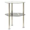 VidaXL Table 2 niveaux Transparent et noir 38x38x50 cm Verre trempé 322792
