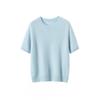 2026 Fall Winter Silk Cashmere Short Sleeve Sweater Women Crew Neck Solid Color Knit Top Commuter Thin