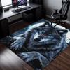Wolf moon night forest crystal velvet rug living room bedroom decorative carpet wild animal art nature theme soft anti slip rug