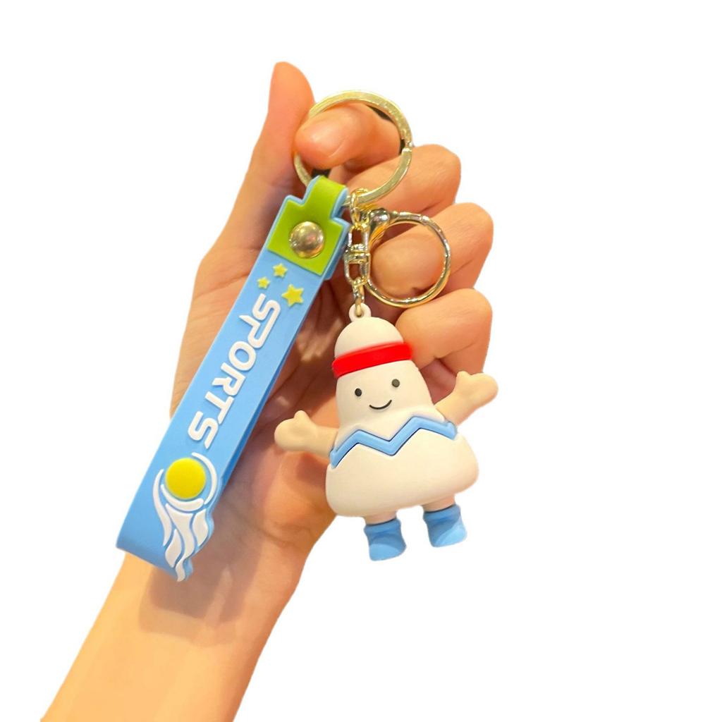 Creative Cartoon Badminton/Football/Table Tennis/Tennis/Basketball/Volleyball Keychain Backpack or Car Decoration