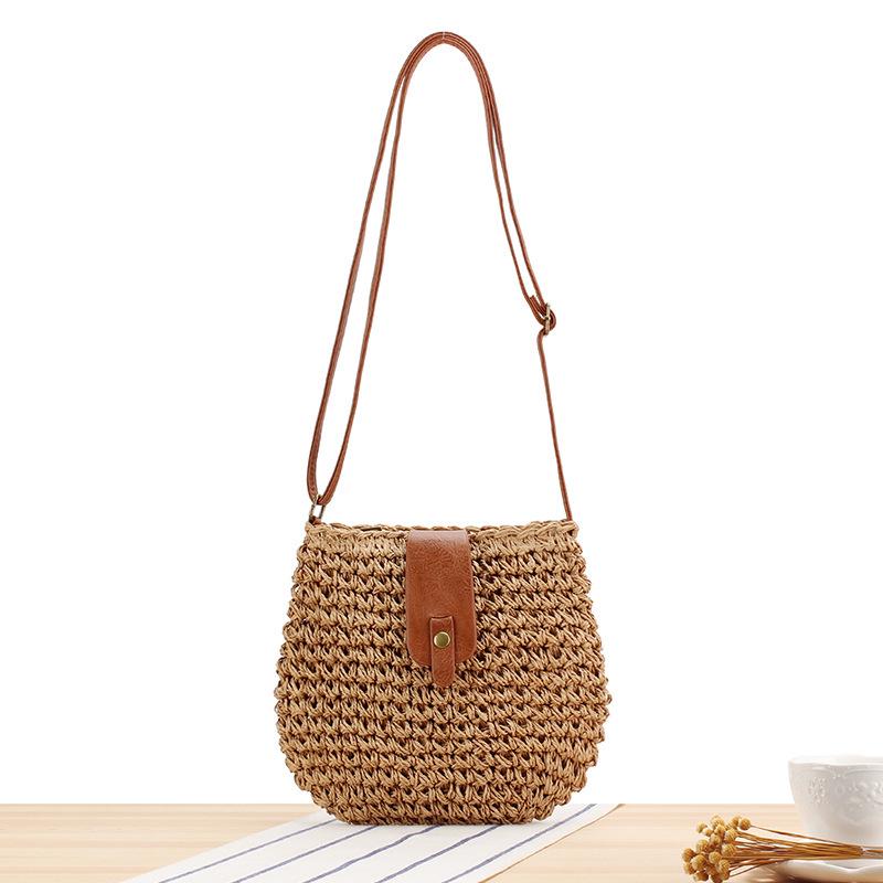 

Mori Style Paper Rope Woven Crossbody Beach Bag верблюд