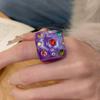 Creative Chunky Round Geometric Resin Ring For Women Multicolor Rhinestone Casual Party Fashion Accessories Wholesale Gift