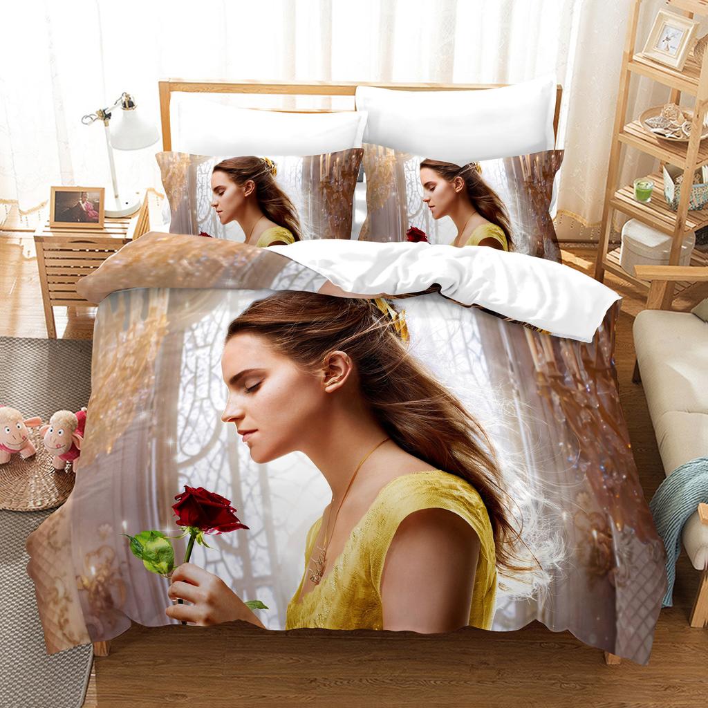 3D Digital Printing Bedding Quilt Cover Three-Piece Set