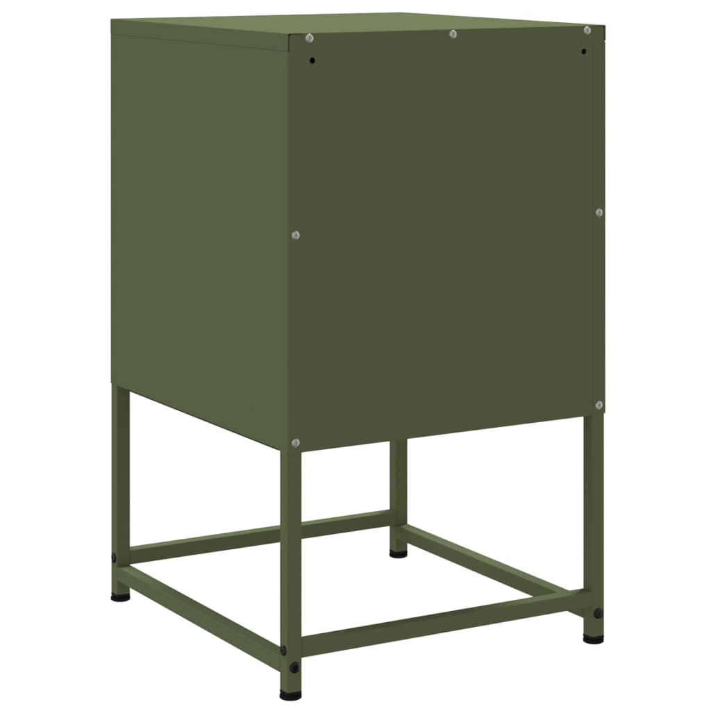 Nightstand Olive Green 36 X 39 X 60.5 Cm Steel