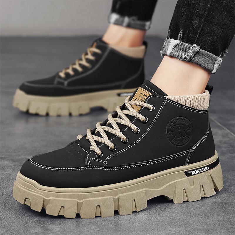 22 Autumn New Martin Boots Breathable High-top Shoes Platform-soled Non-slip Work Short Boots
