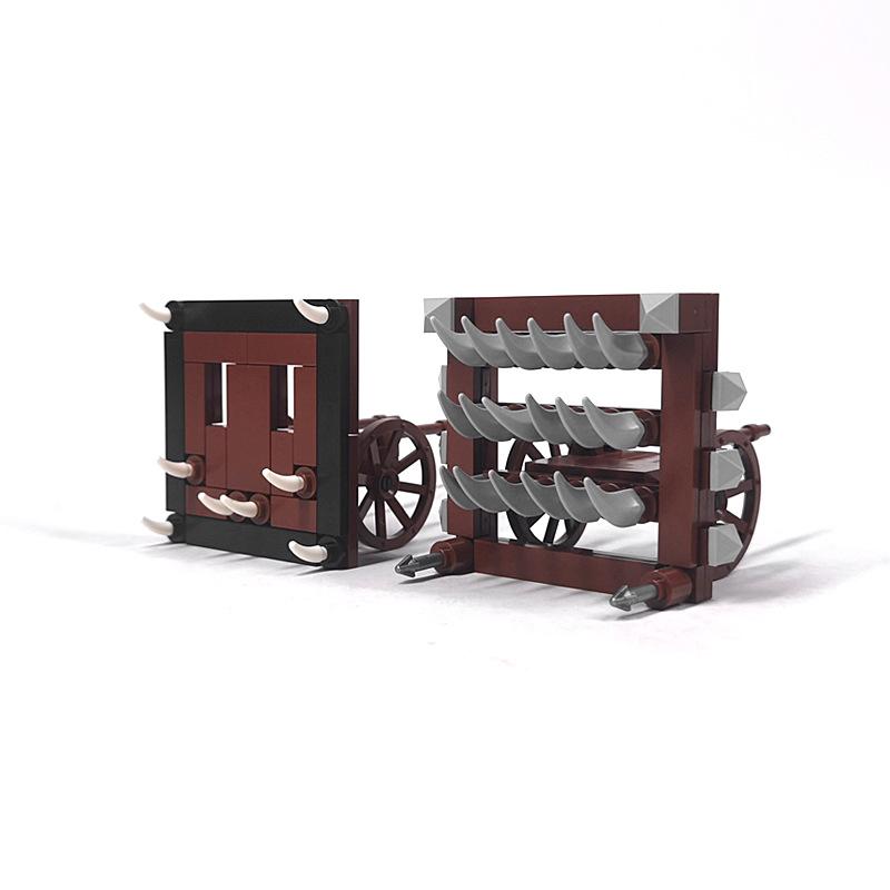 Medieval Castle Military Scene Tent Soldier Siege Weapon Small Particle Mosaic Building Block Ornament