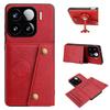 Vintage Leather Card Holder Phone Case for Xiaomi 15 Pro Card Pockets Dual Snap Buttons Flip Wallet Shell
