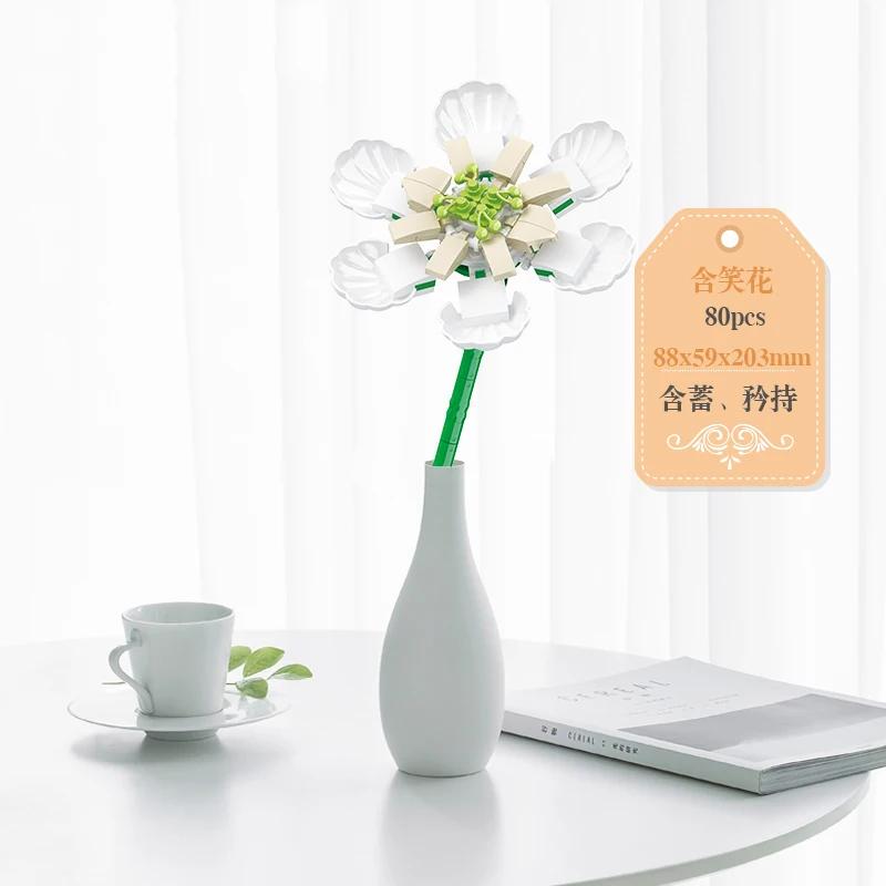 

Креативный букет, растение в горшке, цветок Микелии, строительные блоки, сделай сам, украшение для дома, кирпичи, игрушки, рождественские подарки для девочек и детей