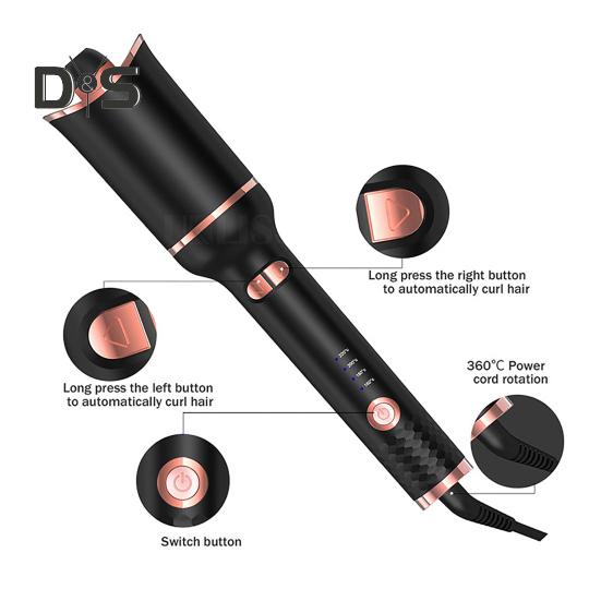Automatic Hair Curling Iron 4 Temperature Adjustable Fast Heating Portable Travel Hair Curler Electric Curling Wand Women Hair Styling Tools