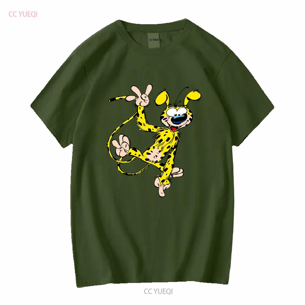 Winkendes Marsupilami Klassisches Retro Vintage T-Shirt S 5XL vintage gewaschen homme Gestreckt Lässig Streetwear-Mode Atmungsaktiv