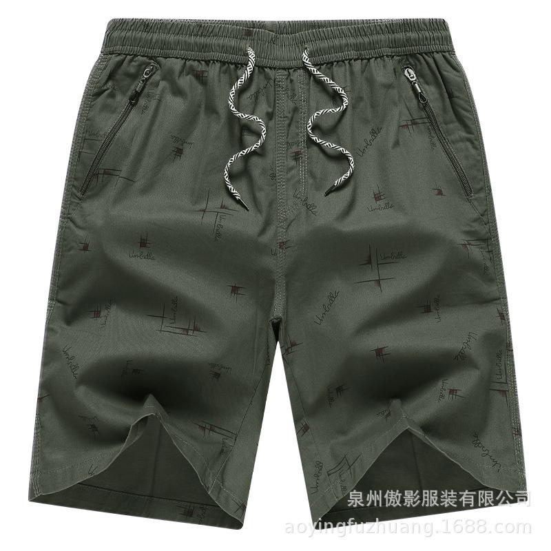 

Мужские короткие брюки из хлопка, свободные брюки с пятью точками, пляжные брюки, повседневные летние тонкие брюки XXXXXL армия зеленый