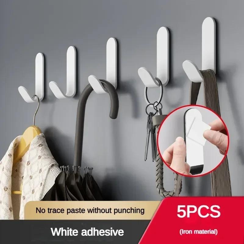 

10 шт. самоклеящиеся прочные настенные крючки для полотенец, вешалка для дверей, держатель для ключей, аксессуаров для кухни и ванной комнаты, домашний органайзер