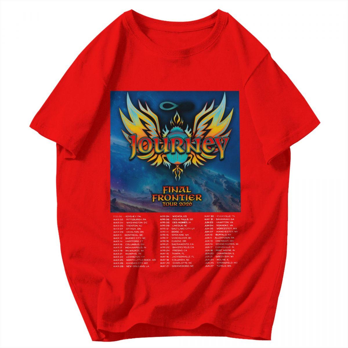 Men T Shirt Journey 2026 Final Frontier Tour 2026 Vintage Pops Y2K Graphic Crewneck Unisex Tops T Shirts S