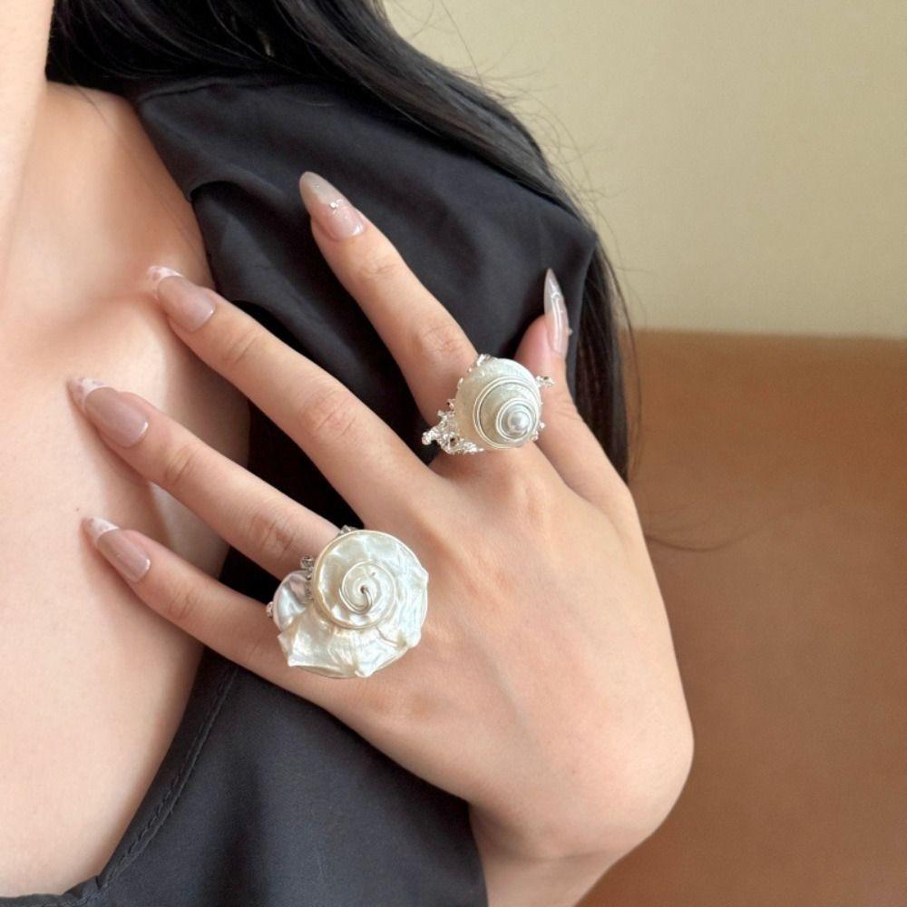 Korean Style Shell Snail Ring Jewelry Accessories Bohemia Finger Ring Ocean Animal Ring Couple