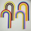 Versatile Rainbow Arch Cake Topper: Colorful Cartoon Forest Style Red Pink Rubber Ornament