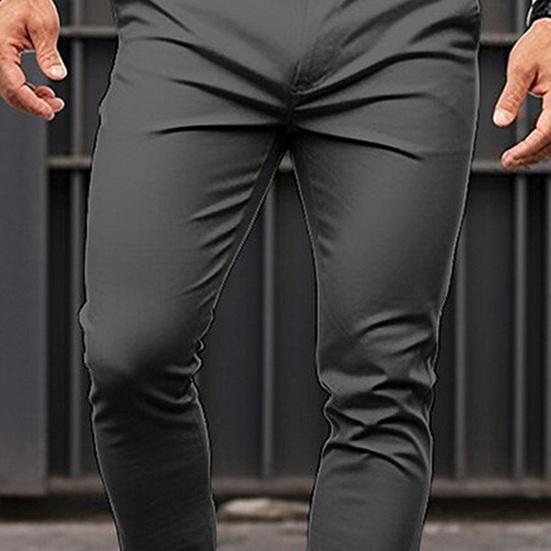 Muži Jednobarevný oblek Dlouhé kalhoty Středně vyvýšené Šikmé kapsy Zip Fly Slim Fit Business Kancelářské kalhoty Jemné šití Kalhoty Pracovní oděvy