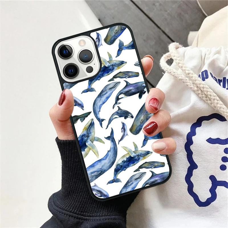 Cute Dolphin Ocean Phone Case For iPhone 17 Air 15 16 Cover 11 13 14 Pro Max 12 Plus Max Fundas