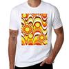 Groovy 60s Psychedelic Flower Tshirt Trendy Print Short Sleeve Tshirt