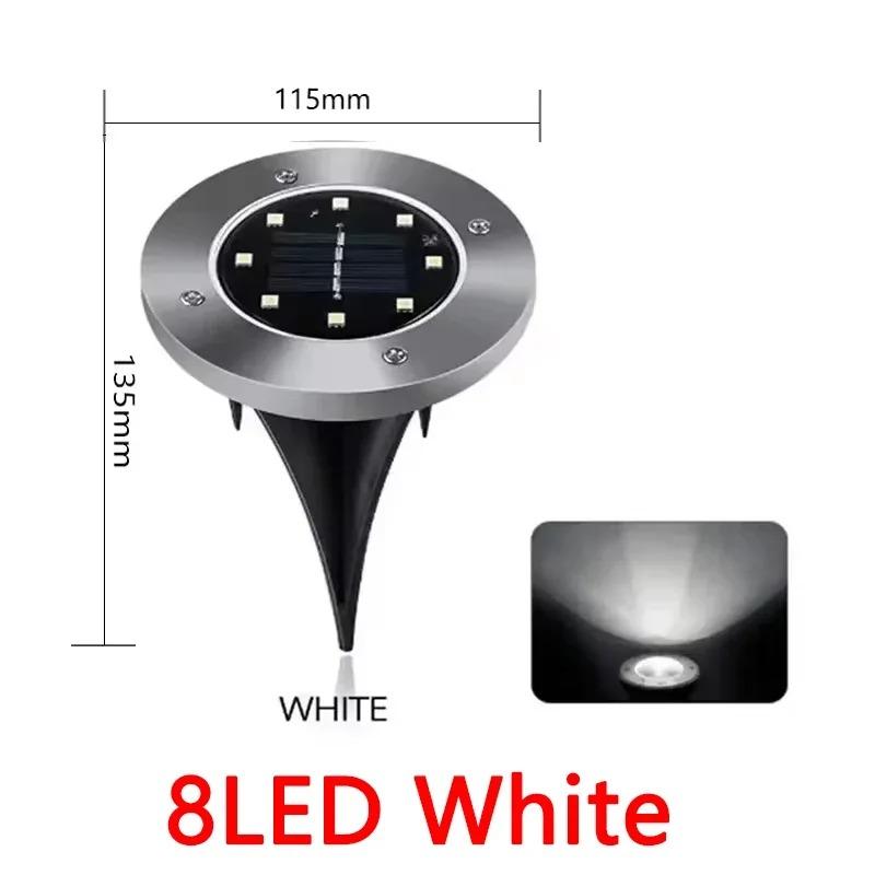 

Solar Powered Underground Disk Light, Outdoor Buried Spotlight Lamp, Waterproof In-Ground Landscape Light For Home Garden Lawn Yard Pathway Decoration 8LED 1Pcs белый