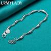 925 Sterling Silver Water Drop Chain Bracelet Fine Jewelry