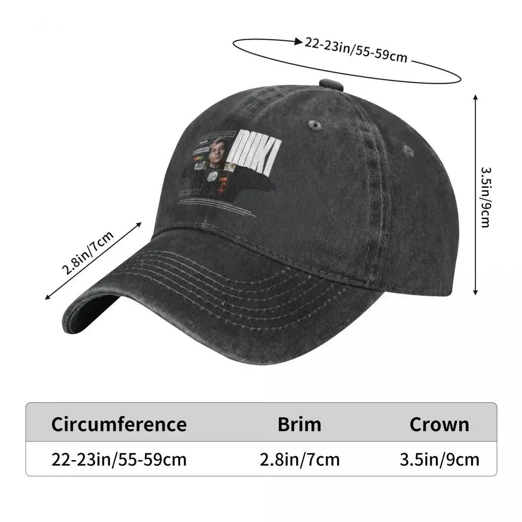 Cool Duki Singer Rapper Baseball Cap Vintage Distressed Denim Pop Rap Sun Cap Unisex Style Outdoor Running Golf Adjustable