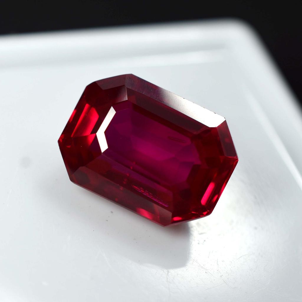Natural Red Ruby Loose Gemstone 10.55 ct Emerald Cut for Jewelry Making and Gem Collections