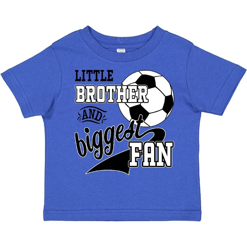 Inktastic Little Brother And Biggest Fan- Soccer Player Toddler Kids Boys T-Shirt Sports