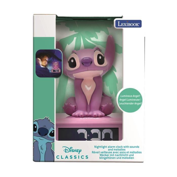 LEXIBOOK - Réveil veilleuse Angel - Sons et mélodies, écran LCD rétro-éclairé et lumineux - Rose